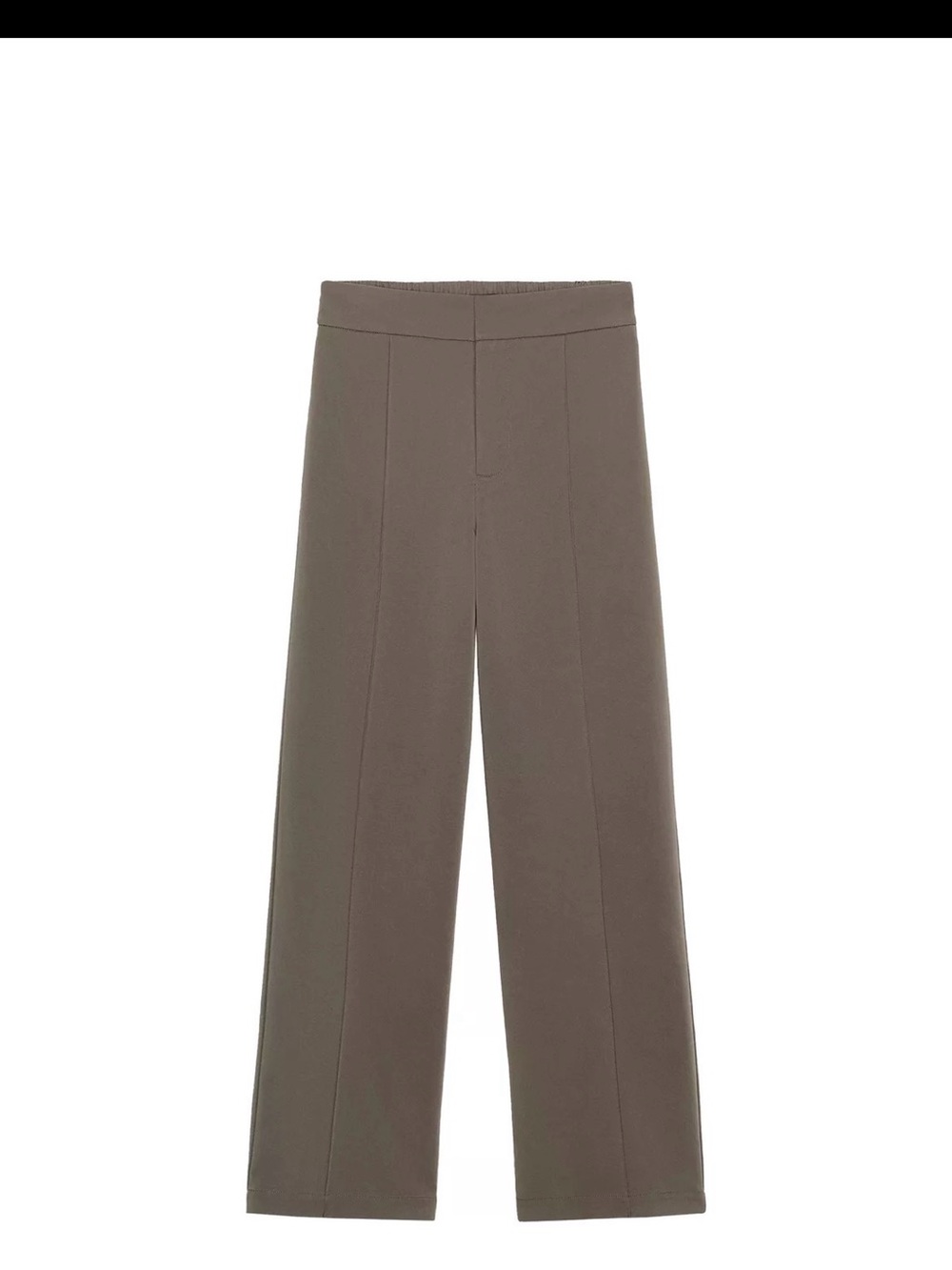 Zara pin tuck straight leg pant in khaki size extra small with elastic waistband